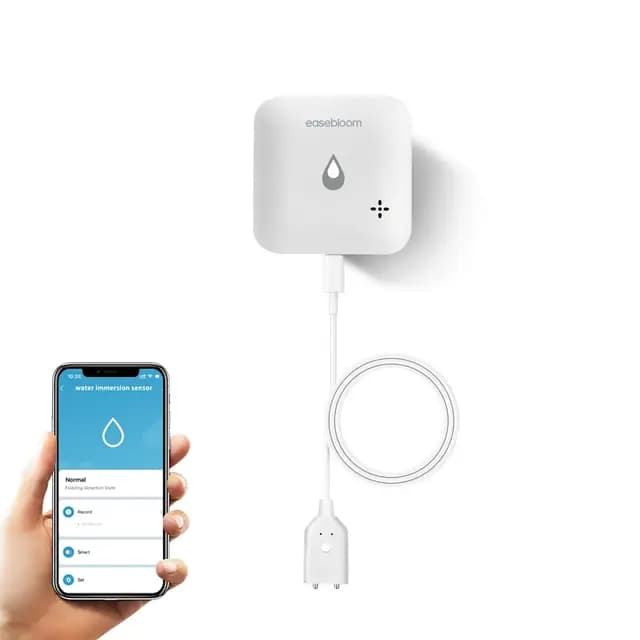 2-in-1 Wassermelder & Wasserstandssensor– 90dB Alarm, App-Benachrichtigungen, IP66, mit 1m Sensorkabel für Enge Spalten. (Es kann ohne Gateway funktionieren.). Tuya-kompatibel. (W08TW)