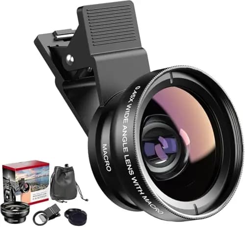 2-in-1 Universal Handy Kamera objektiv, Handy objektiv Set, 12,5X Macro Lens, 0,45X Weitwinkel, Makroobjektiv für die meisten Smartphones