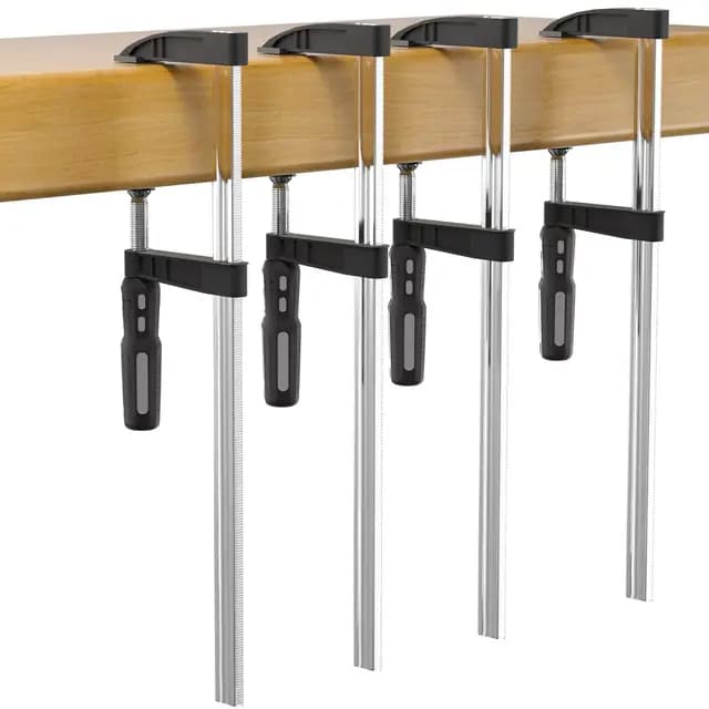 Schraubzwingen Set 4 Stück, Schraubzwinge 350mm Spannweite, Spannkraft 270kg, Maultiefe 90mm aus Ganzstahl, Schraubzwinge für Präzises Fixieren von Holzwerkstücken