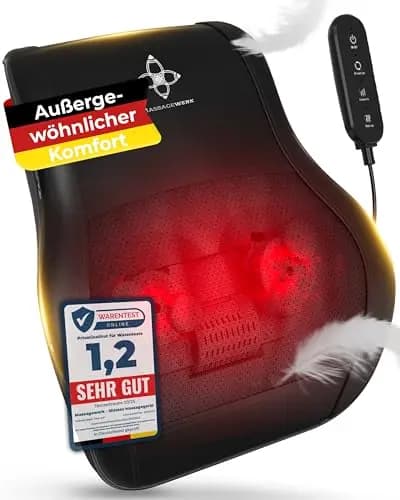 Shiatsu Rücken- und Nackenmassagegerät | Elektrisches Nackenmassagegerät mit Wärmefunktion | Ergonomisch, Ideal zur Linderung von Muskelverspannungen und Schmerzen