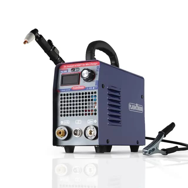 Plasmaschneider PLC50X IGBT - Plasmaschneidgerät mit 50 A, bis 14 mm Schneidleistung - mit Plasmabrenner und Plasma Düsen Set