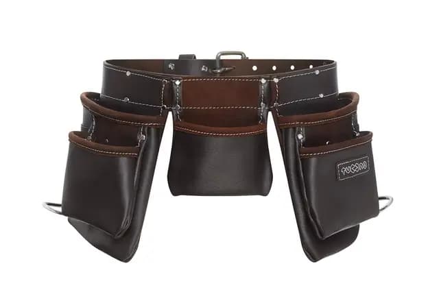 12 Taschen Schreiner Ölüberzogenes Leder Werkzeuggürtel | Handwerker Arbeits Gürtel Schürze für Männer | Werkzeughalter Arbeitsorganizer für Bauherren, Zimmerleute, Gärtner, Elektriker, Diy Er