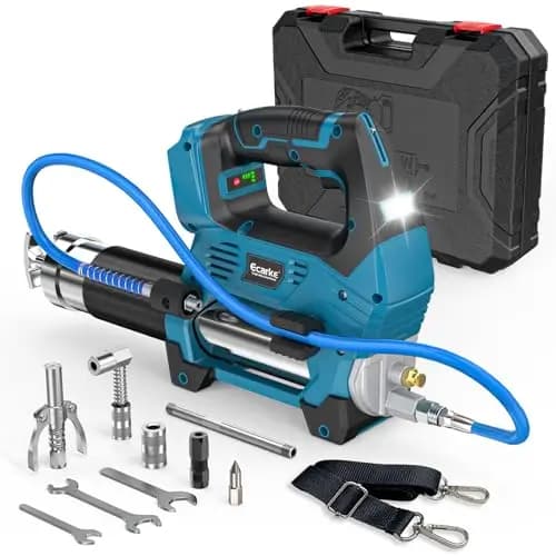 Ecarke 12.000 PSI Akku Fettpresse kompatibel mit Makita 18V Akku (ohne Akku), bürstenloser Motor, 3-stufige Geschwindigkeiten, 1m Flexschlauch, 90° Grad-Adapter, LED-Licht ideal für schwere Maschinen