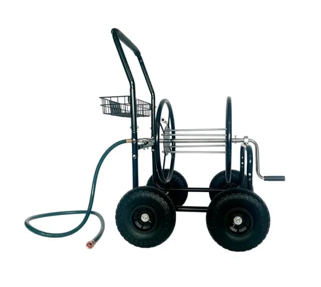 Westmann | Rota Metall Schlauchwagen ohne Schlauch | Für bis zu 75 m Gartenschlauch | Schlauchgröße 5/8 Zoll | Inkl. Werkzeugkorb | Pulverbeschichteter Stahlrahmen