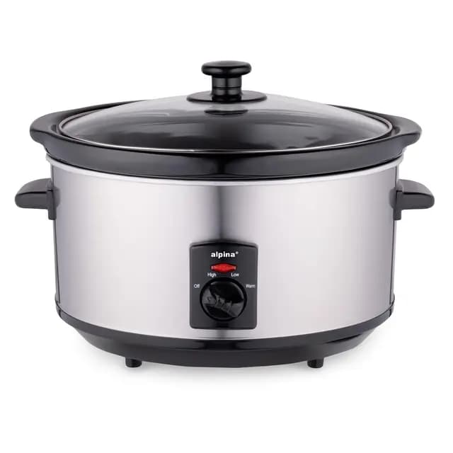 Alpina Slow Cooker 3,5 L Schongarer Edelstahl Silber – Bild 1
