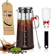 Cold-Brew-Bereiter 1,4 L mit verlängertem Edelstahlfilter und Griff