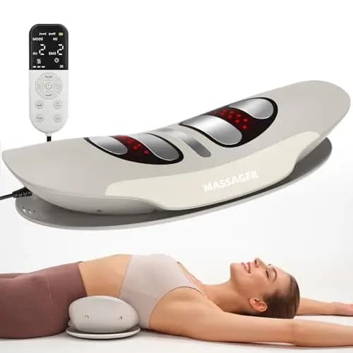 Elektrischer Rückenmassagegerät, Lendenwirbel-Massagegerät mit Dynamische Airbag Traktion,Wärmefunktion,Vibrationsmassage,Infrarot Massagegerät für Rückenschmerzen