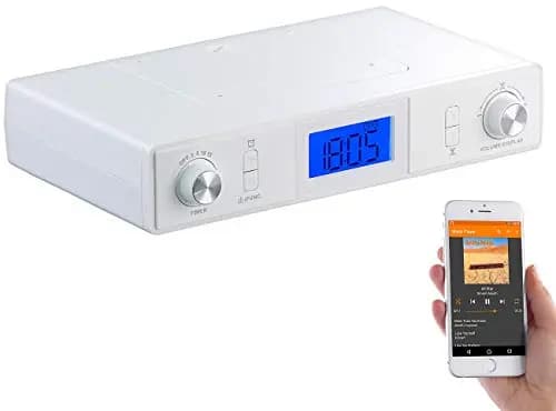 auvisio Küchenradio: Stereo-FM-Küchen-Unterbauradio mit Bluetooth, Timer, Wecker, LCD, PLL (Unterbau Küchenradio, Unterbau Radio für Küche, MP3)