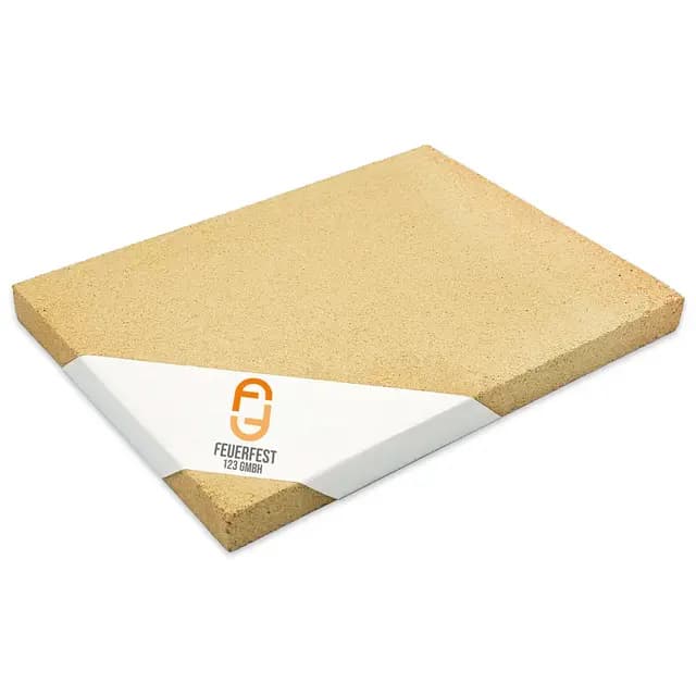 Feuerfest 123 - Schamotteplatten - Für Kaminöfen, Öfen & Grills - Schamottsteine 1.400 °C hitzebeständig - Lebensmittelecht für Pizzaofen - Schamotte Speichersteine Wärmespeicherung [400x300x30 mm]