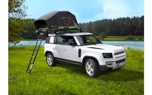 BERGER CampLodge Dachzelt für 2 Personen | Camping Autodachzelt mit LED-Lichtern | Autocamping Zeltdachbox wasserdicht geeignet für alle Jahreszeiten