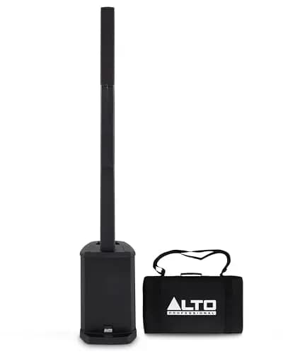 ALTO TS108C 600-Watt Tragbarer, aktiver Säulen PA Lautsprecher mit 3-Kanal Mixer, Bluetooth und App-Steuerung für Solomusiker und Event DJs