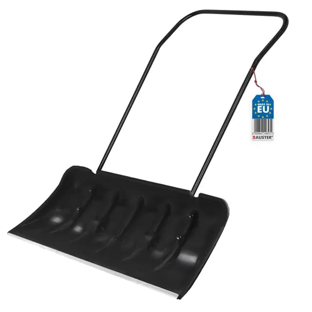 Schneeschaufel 82 cm mit Rädern und ergonomischem Griff Schneewanne mit Alu-Profilkante Metall-Stiel Kunststoff-Blatt Schneeschieber Eckig robuste Kratzschaufel Aluminiumkante