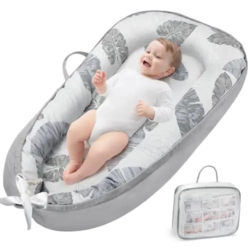 URMYWO Babynestchen Feder Grau