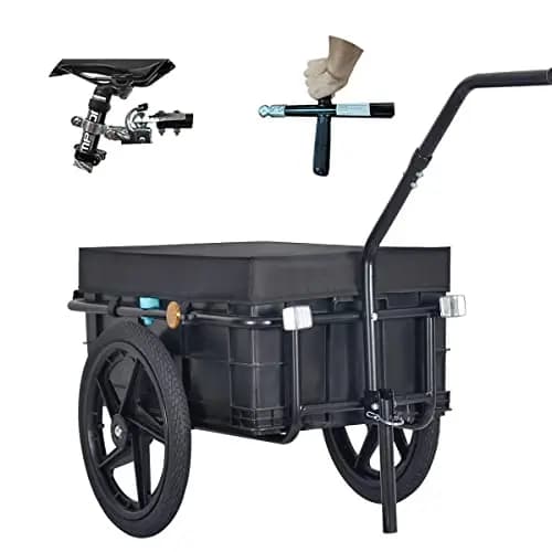 TIGGO Lastenanhänger & Handwagen XL Transportbox EXTRA groß für 2 Bierkästen Fahrradanhänger Anhänger Transportanhänger 70 Liter