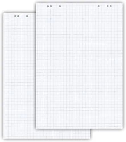 Conipa Flipchart Papier Block 65x98 cm – 2 Blöcke à 20 Blatt, 80 g/m² – Universal Flipchart-Blätter für Meetings, Präsentationen & Whiteboards – Bild 1