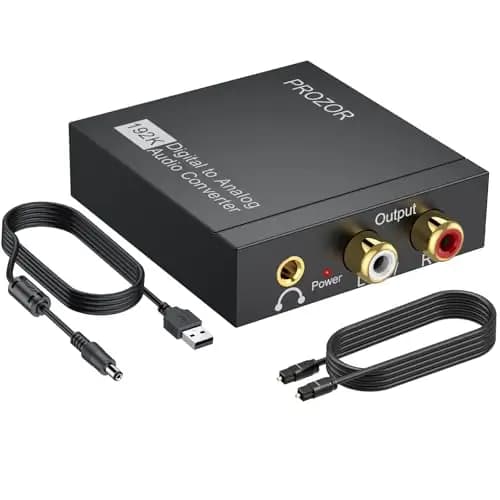 PROZOR DAC Konverter Toslink/Koaxial zu RCA 192 kHz