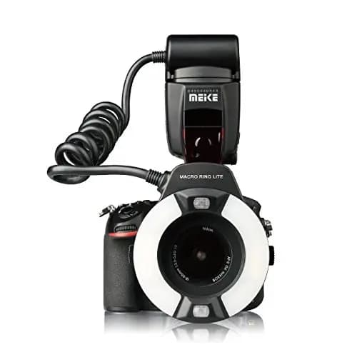 Meike MK-14EXT-N E-TTL Makro LED Ringblitz mit LED AF Assist Lampe für Nikon DSLR Kamera