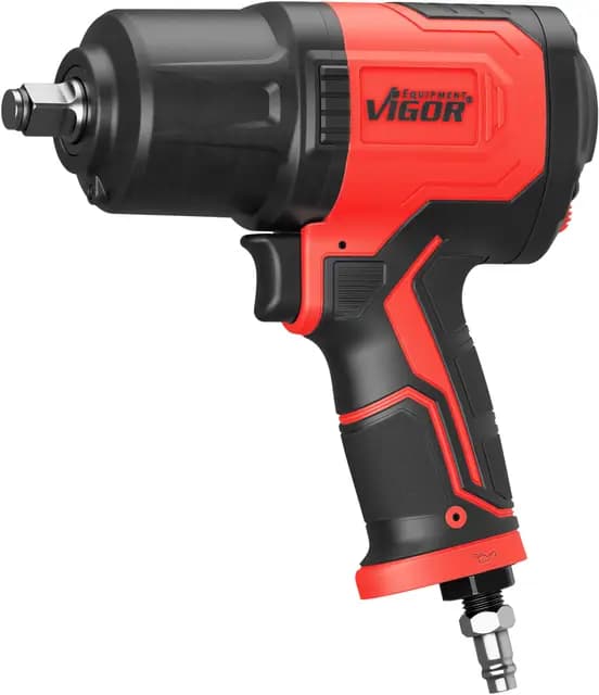 VIGOR Druckluft Schlagschrauber V4801, 1/2 Zoll Antrieb, 1800 Nm Lösemoment, 1100 Nm Anzugsmoment, 850 Nm empfohlen, 2,02 kg, für professionelle Anwendungen