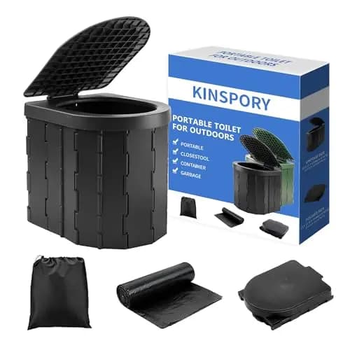 KINSPORY Campingtoilette, Mobile Toilette, Trenntoilette, Tragbare Toilette für Draußen oder Drinnen,faltbares Töpfchen für Autocamping
