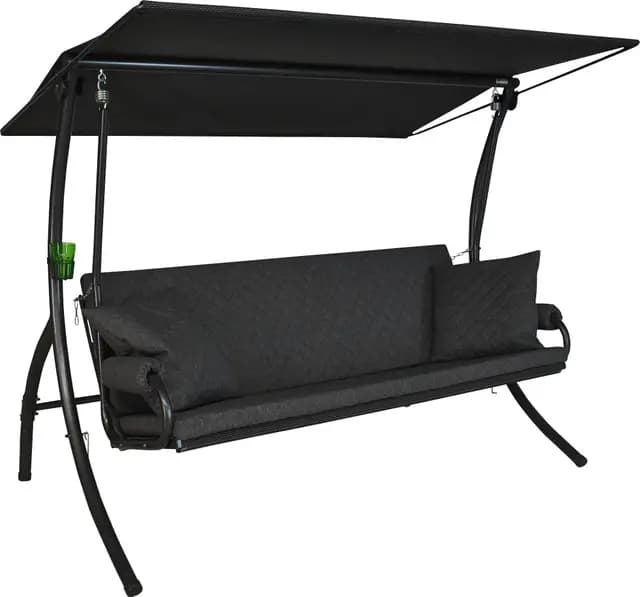 ANGERER Hollywoodschaukel Elegance Joy – Schaukel zum Sitzen, Liegen & Entspannen, inkl. Bett-Funktion, einfache Montage, Made in Germany, hochwertiger Stoff, Dunkelgrau