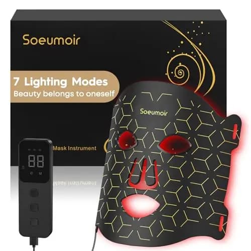 Soeumoir LED Gesichtsmaske 625nm Rotlicht 108 LEDs 7 Modi