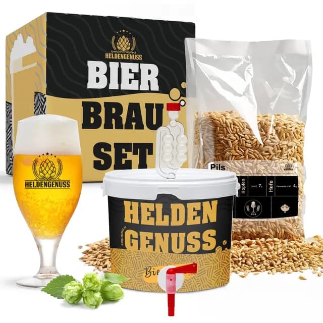 Bierbrauset Pils - 5L Bier - [Echtes Brauerlebnis] - Bier brauen Set Mit Videoanleitung - Bier Geschenke für Männer