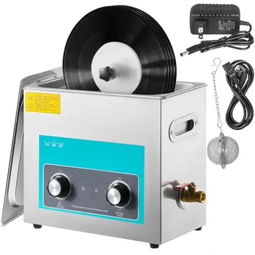 VEVOR 6L Digitaler Ultraschall Schallplatten Reinigungsgerät Edelstahl, 33 x 18 x 28,5 cm Ultraschallreinigungsgerät Ultraschallreiniger Ultraschallgerät Heizung Digital Brille Uhren Schmuck