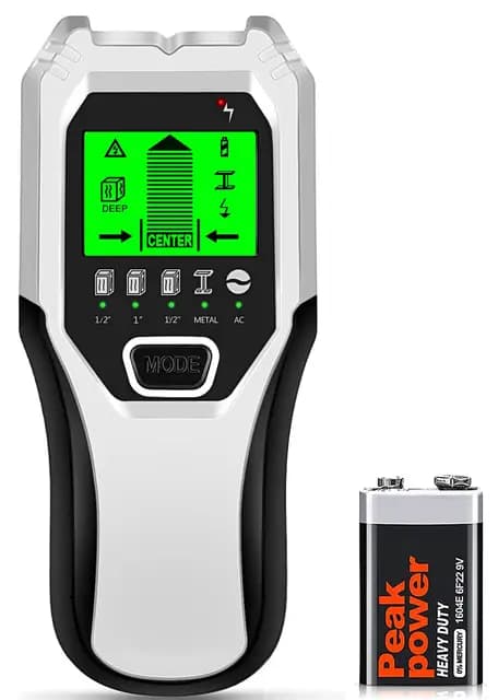 FOLAI Leitungssucher Ortungsgerät, 5 in 1 Multifunktions Wand Scanner Detektor Stud Finder Leitungssucher mit HD-LCD-Display für Metall, Rohre, Holz