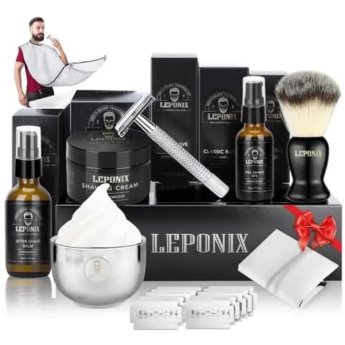 LEPONIX Safety Razor Nassrasierer-Set Herren 7-teilig – Bild 1
