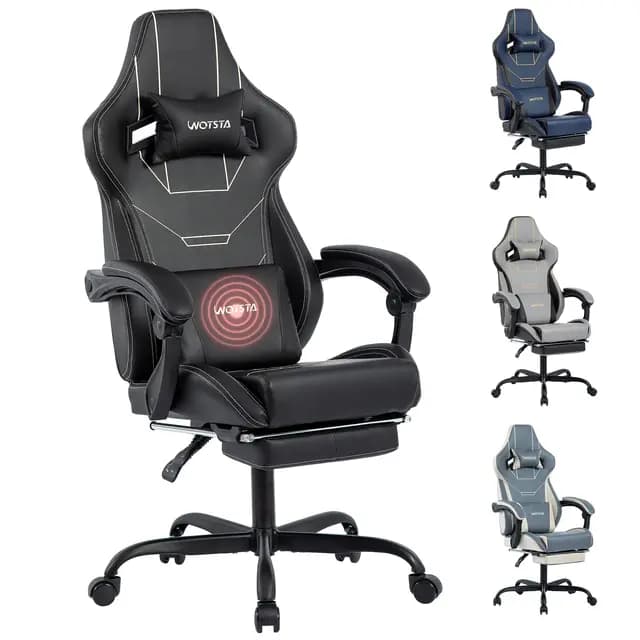 WOTSTA Gaming Stuhl mit Fußstütze