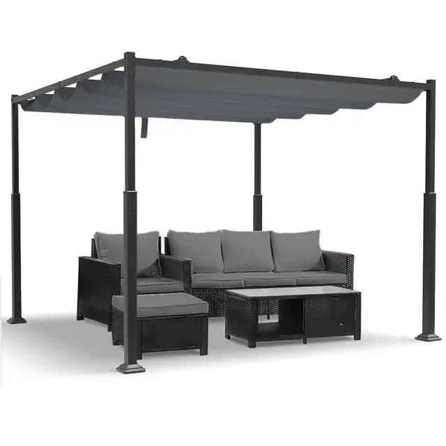 VOUNOT 3x3m Metall Gartenpavillon