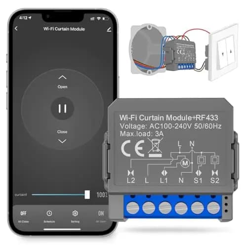 MIUCDA Smart Rolladenschalter Modul WIFI + RF mit Prozentfunktion mit Alexa Google Home DIY Elektrische Rolladensteuerung Zeitschaltuhr APP Steuerung für Rolladenmotor Jalousien und Markisen