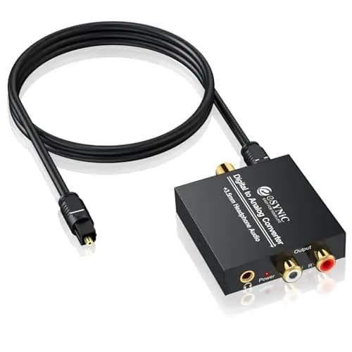 eSynic DAC Toslink/Koaxial zu RCA & 3,5-mm-Klinke Stereo-Adapter – Bild 1