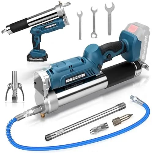 12000PSI Akku-Fettpresse Kompatibel mit Makita Akku 18V , Elektrische Fettpresse inkl.100cm Hochdruckschlauch, 3 Mundstück, Bürstenlosem Motor und LED-Leuchte, Perfekt für LKWs, Bauernhöfe (ohne Akku)