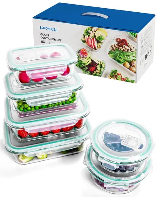 Frischhaltedosen Glas mit Deckel, 6er Set - Spülmaschinenfest, Ofen（-20℃~510℃）- & Gefrierschrankgeeignet - Meal Prep Glasbehälter, Luftdichte Vorratsdosen für Küche & Unterwegs