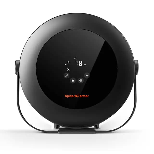 Spider Farmer Heizlüfter,540W Heizung Intelligente Temperaturregelung Energiesparend Leise,24 Std.Timer,10-PTC Heizung und Lüftungsrohr, Geeignet für Pflanzenräume und Growzelte