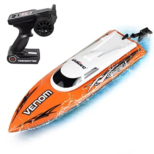 Ulifance 25 km/h Ferngesteuertes Boot für Pools und Seen,RC Boot Spielzeug für Erwachsene Orange