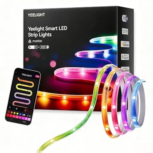 YEELIGHT LED Streifen 10M, Smart RGB+IC LED Strip Kompatibel mit Matter, Alexa, Google Home und Apple Home,DIY Segmentsteuerung, Lichtleiste mit App-Steuerung & Musik Sync, für Wohnzimmer Schlafzimmer