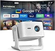 Smart Beamer【Google TV/Offizielle App】 VOPLLS Beamer 4K Heimkino 1200ANSI mit Autofokus ＆ Trapezkorrektur WiFi6 Bluetooth, Projektor mit Dolby Audio/HDR10+ Outdoor Projector für Handy