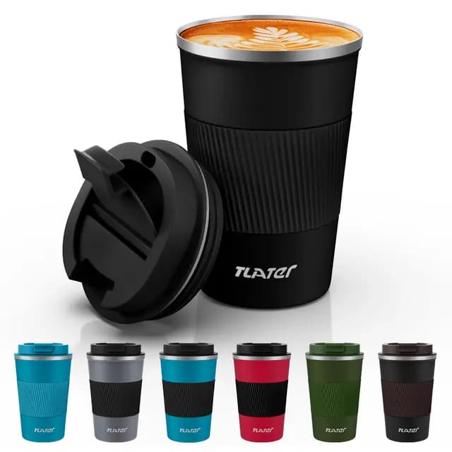 Tlater Coffee to go Thermobecher 380 ml Schwarz