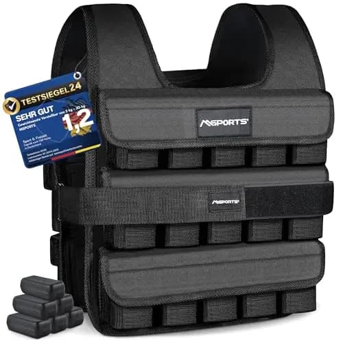 MSPORTS Gewichtsweste Premium verstellbar 5–30 kg – Bild 1