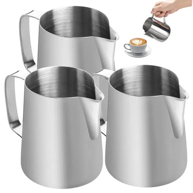 LEKEFETO Edelstahl Milchkännchen Set