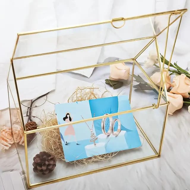 Homtone Glas Hochzeitskartenbox