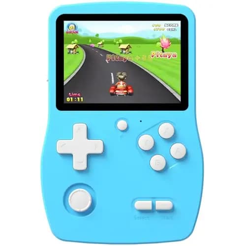 32 Bit Handheld Spielkonsolen für Kinder mit 139 Videospiele, Tragbarer Gaming-Player mit 3.0" IPS-Bildschirm wiederaufladbarem Akku, Reise Spiele Geschenke Spielzeug für Jungen Mädchen (Blau)