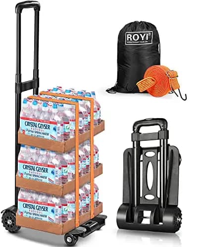 Klappbare Sackkarre, Transportsystem, Treppe, langlebig, leicht, Aluminium, Geländewagen, maximale Belastung 70 kg, Handwagen, 2 elastische Seile, Haus, Garten, Lager und Bauernhof (klein)