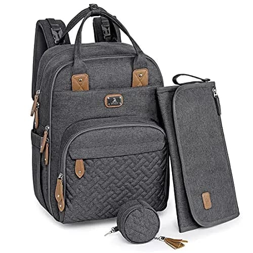 Dikaslon Wickeltasche Rucksack Großer Wickelrucksack mit Multifunktions-Babytaschen und mobiler Wickelauflage - Schnullerhalter und Kinderwagengurte - für Mama und Papa, Einheitsgröße