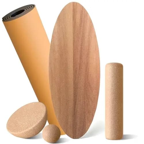 OSTGWOO Balance Board Set mit Korkrolle und Halbkugel