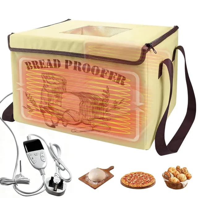 Brot Gärbox Sauerteig Dreiseitige Heizung, Faltbarer Gärschrank 10-45°C NTC-Sensor, 48H Timer Sauerteig Wärmer Gärautomat für Brot Pizza Joghurt Kefir, Platzsparend für Zuhause