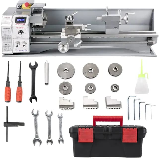 VEVOR Mini Drehbank 220x600mm Drehmaschine Metall 750 W Mini Drechselbank für Metallbearbeitung Drehbank Metall präzise einfach zu bedienen