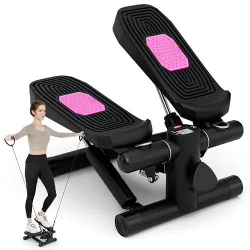GYMAX Mini Stepper mit Power Ropes